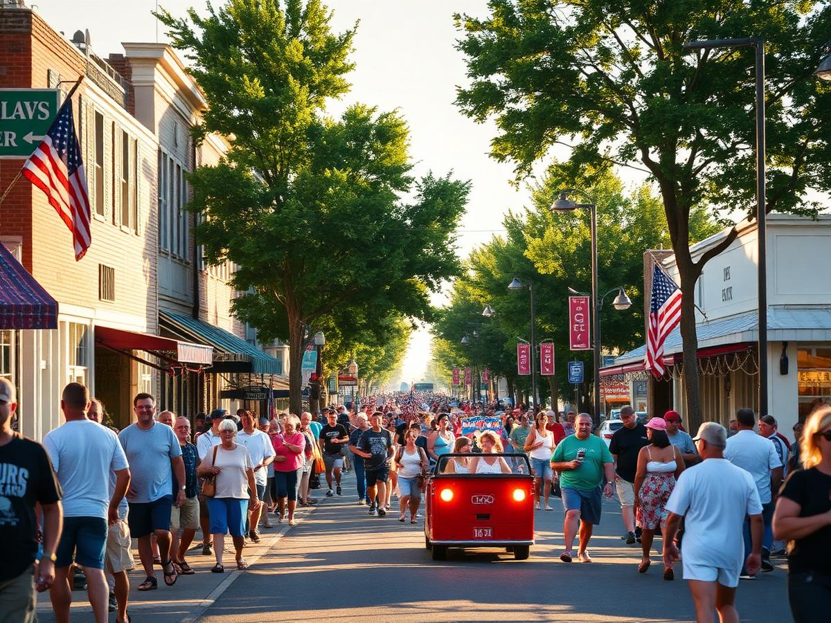 Crowds along Main Street during the Carlton Fun Days summer festival