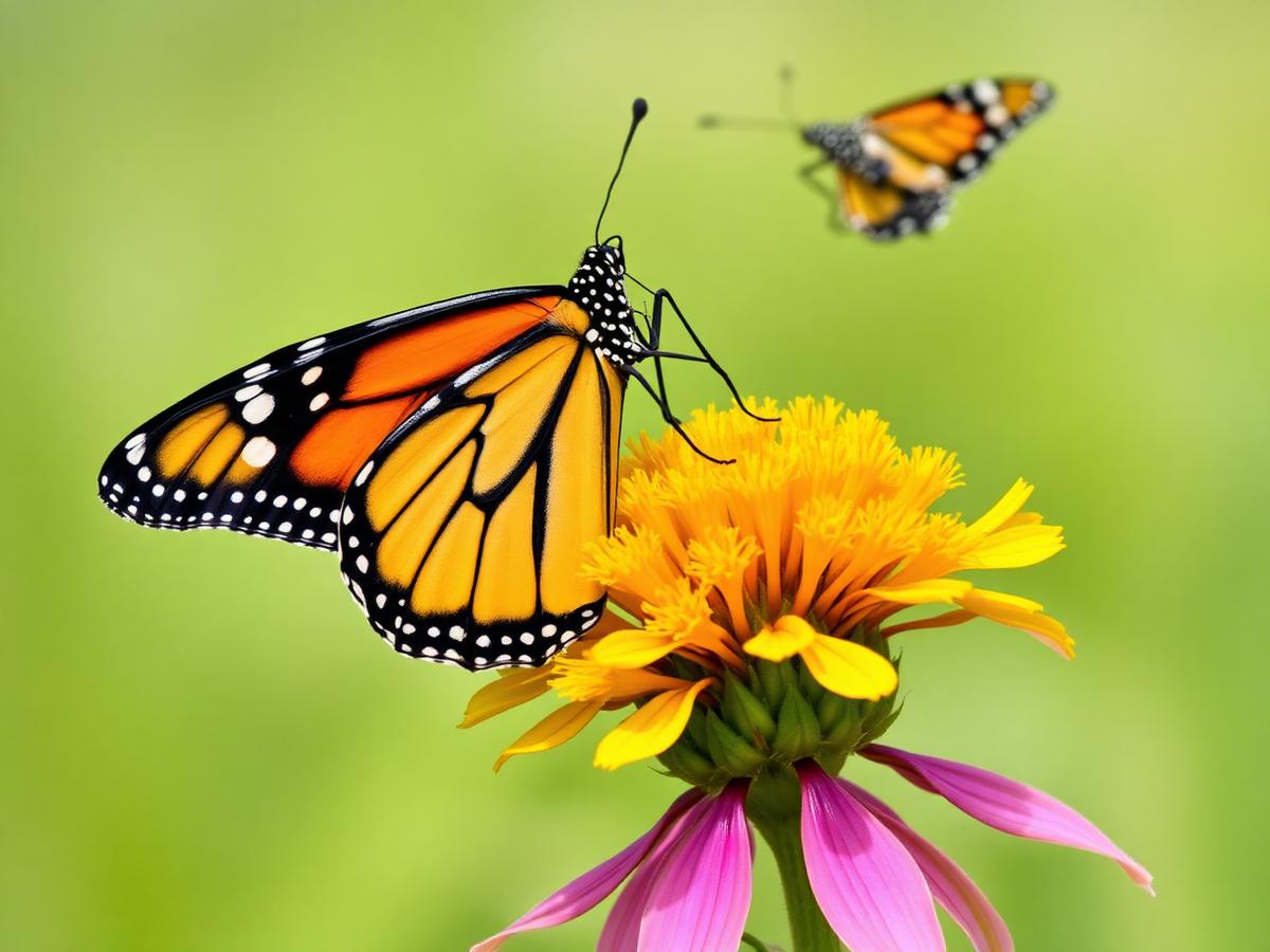 Monarch butterfly resting on a goldenrod bloom